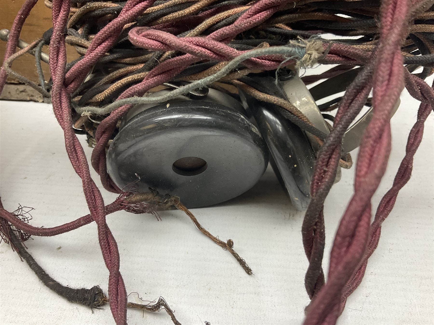 Crystal radio set, housed in pine case with headphones