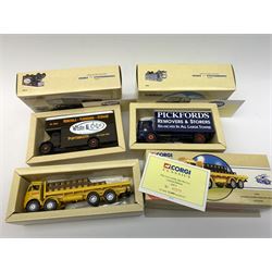 Corgi limited edition models - D46/1 British Railways set; 97200 BRS parcels set; 150th Anniversary of the Penny Post set; and seven others 97087, 97088, 97695, 97334, 97355, 97753 and 97894; all mint and boxed with certificates (10)