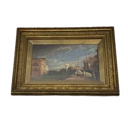 Continental School (19th century): Venetian Scene, oil on panel unsigned dated 1826 inscribed with Roman numerals cccxv-10 and studio seal 24cm x 39cm