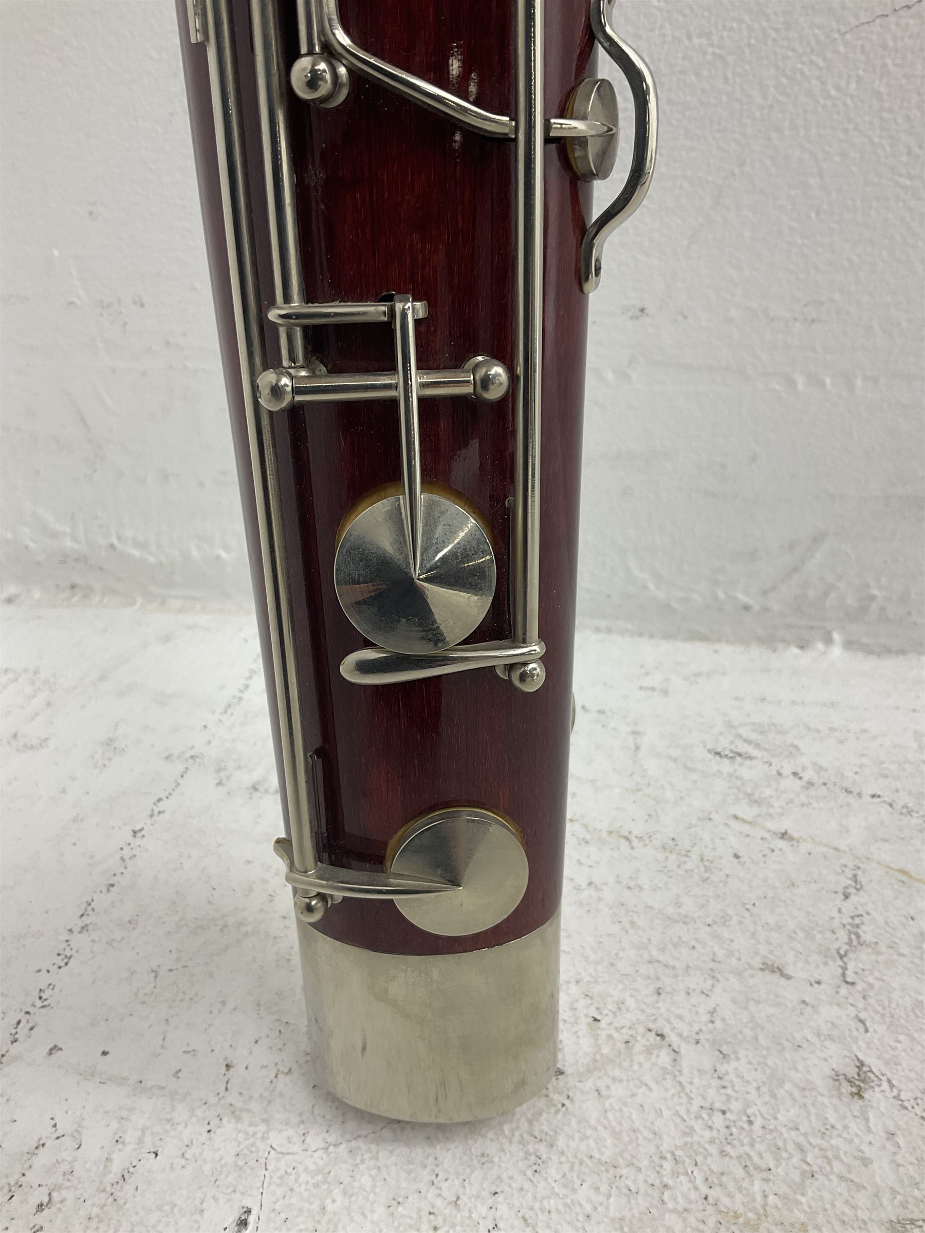 Lafleur bassoon imported by Boosey & Hawkes from Czechoslovakia, serial no.8 2600; in fitted hard carrying case with crooks and accessories