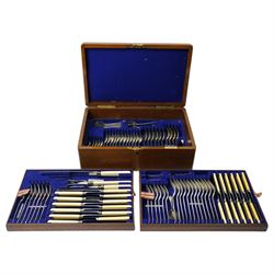  Walker & Hall canteen of plated cutlery for twelve covers in oak case