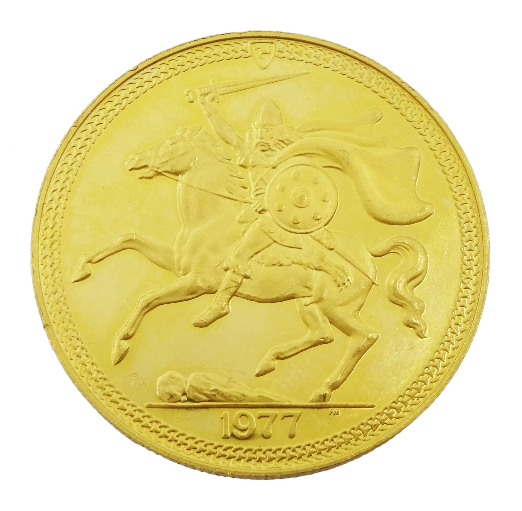 Queen Elizabeth II Isle of Man 1977 gold five pound coin