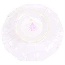 Royal Worcester fruit painted pedestal dish, hand painted with apples and blackberries, signed Moseley, H4cm, D14cm