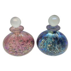 Two Isle of Wight scent bottles, decorated in Blueberry and Cranberry, both with original box H11cm