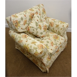  Laura Ashley armchair upholstered in Chintz cover with Plums loose covers, W95cm  