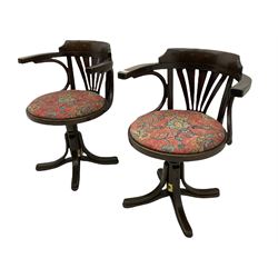 Pair of early 20th century bentwood swivel chairs