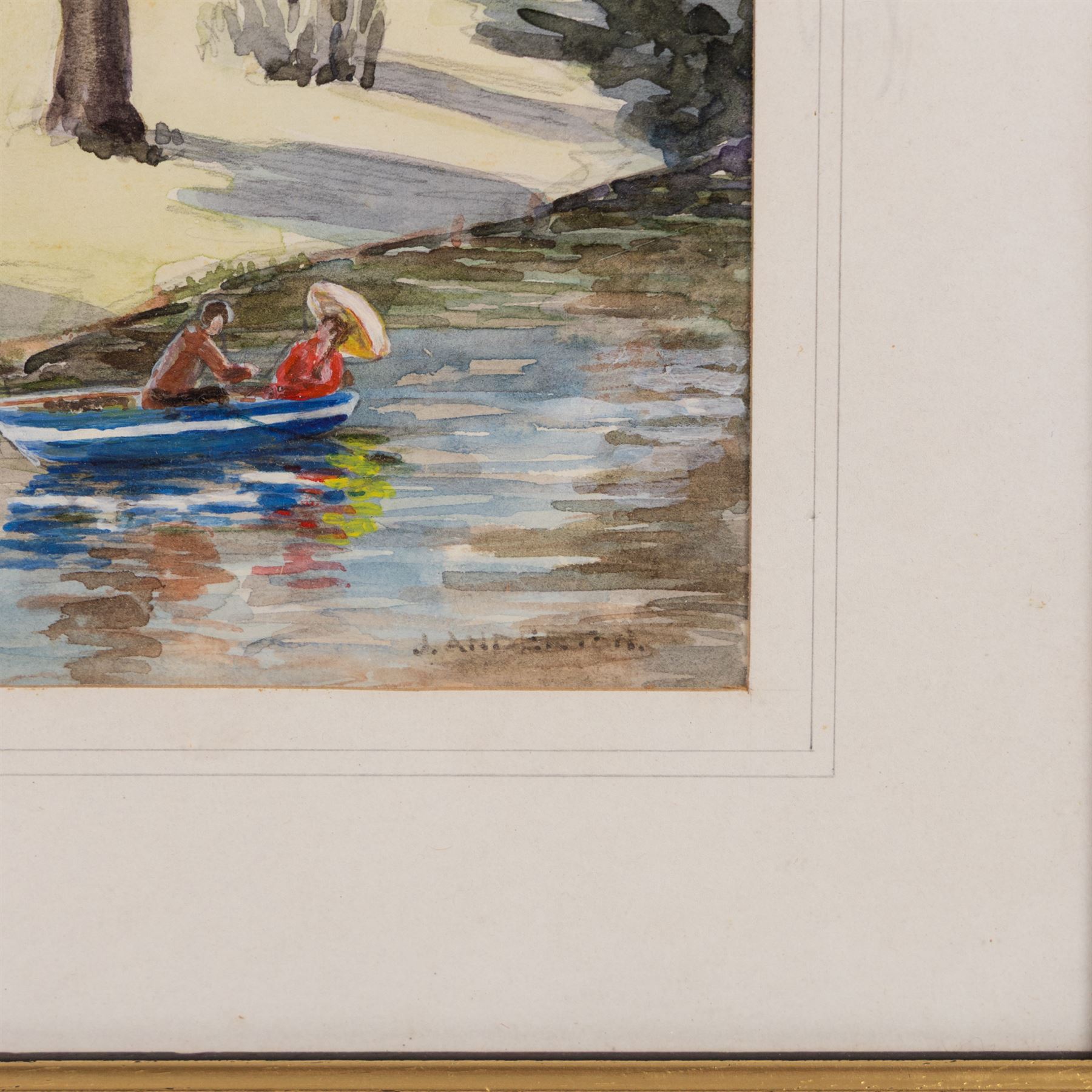 J Anderton (Northern British 20th Century): 'Peasholm Park - Scarborough' and the 'Scarborough' Boat Race, two watercolours signed, one dated 1972, max 24cm x 37cm (2)