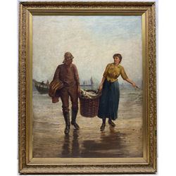 Robert Farren (British 1832-1912): Heading Home with the Catch, oil on canvas signed and dated 1891, 90cm x 70cm 
Provenance: private collection, purchased Bearnes Hampton & Littlewood 13th July 2011 Lot 370