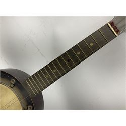 Early 20th century John Grey & Sons London eight-string banjo mandolin with 20cm (8