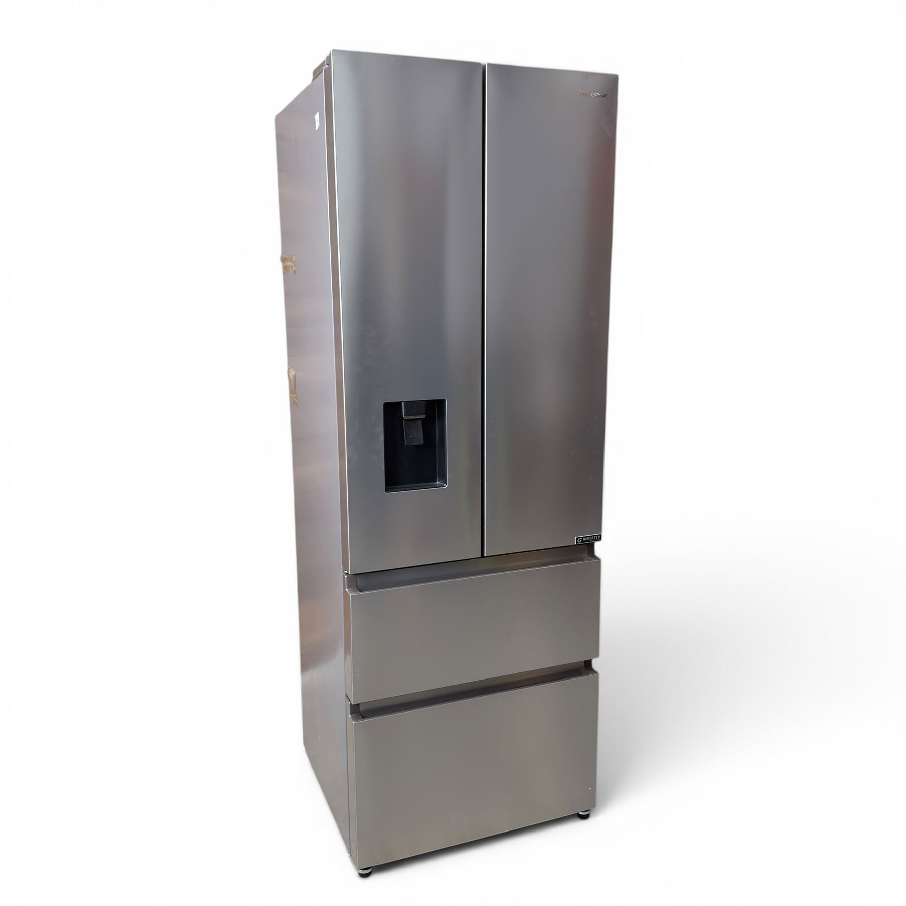 Hisense American style fridge freezer, fitted with double fridge doors and two freezer drawers, model no.  BCD-454WP2NF1R1/HC4