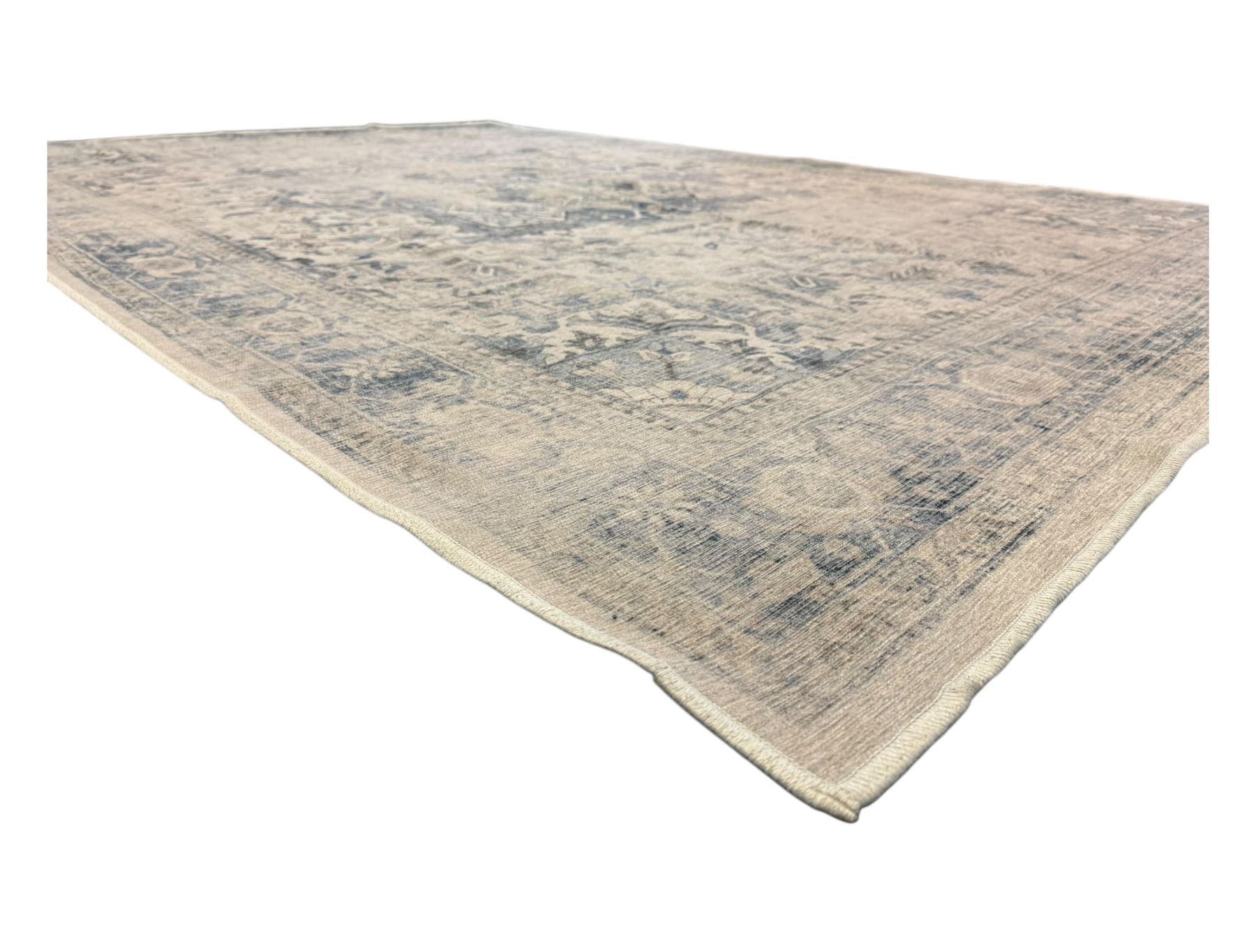 Ruggable Sarah blue quartz rug, with non slip cushion backing