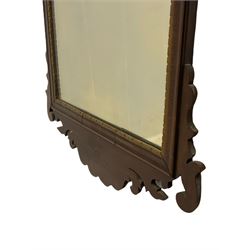 Chippendale style mahogany wall mirror, eagle pediment