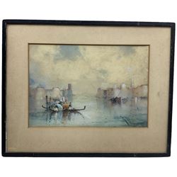 Wilfred Knox (AKA A D Bell) (British 1884-1966): Venetian Lagoon, watercolour signed 25cm x 36cm