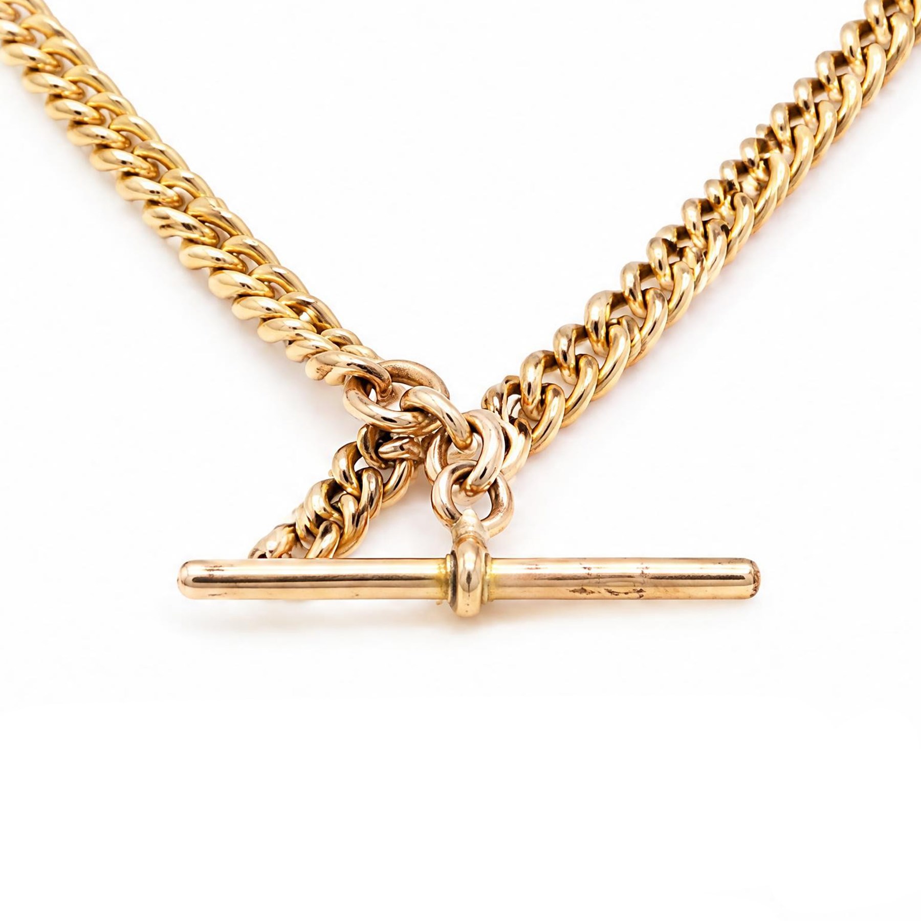 Early 20th century 9ct rose gold Albert / necklace chain by H Samuel Ltd, Birmingham 1929