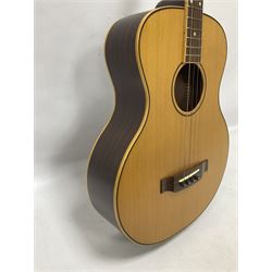 Ozark 'The Ozark Professional' tenor guitar, model no 3372, headstock stamped Ozark and with paper label to interior, in manufacturers hard case, guitar L82cm