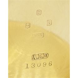 Early 20th century 9ct gold full hunter, keyless 'Traveler' lever pocket watch by American Watch Company, Waltham, No. 14765271, white enamel dial with Roman numerals and subsidiary seconds dial, case by Dennison, Birmingham 1907