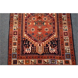  Ardebil Meshkin beige and blue ground runner rug, 287cm x 80cm  