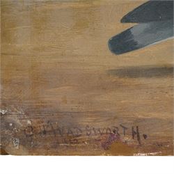 C H Wadsworth (British Early 20th century): Portrait of Champion Racing Pigeons - Messers Watton 'National Winner' & 'Shrubb', pair oils on board signed inscribed and dated 1910 & 1912, respectively 31cm x 41cm (2)
Notes: inscribed 'National Winner - 1st Northern section Bournemouth YB 1908' & 'Shrubb - 1st Banbury YD also SPL photo in oils Featherstone & Purston HS season 1912'