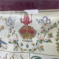Large 18th century framed and glazed Indenture for King George III to George Rivers, Lord Rivers of Straths Saye, including frame H92.5cm L107.5cm