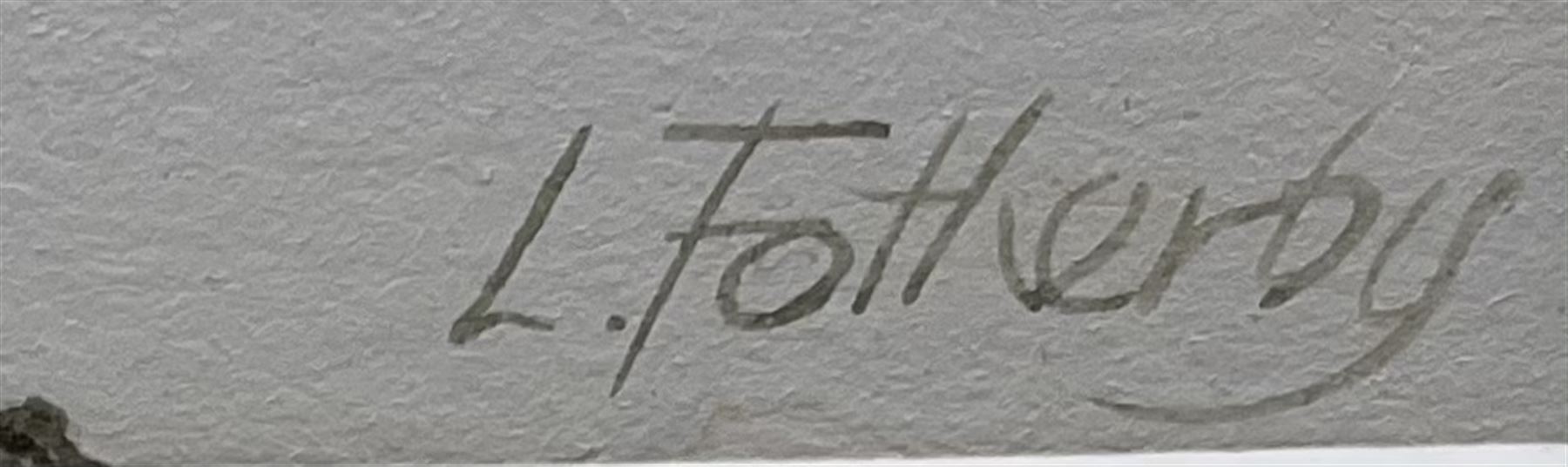 Lesley Fotherby (British 1946-): Jacob Sheep in Winter Dales Landscape, watercolour signed 52cm x 37cm