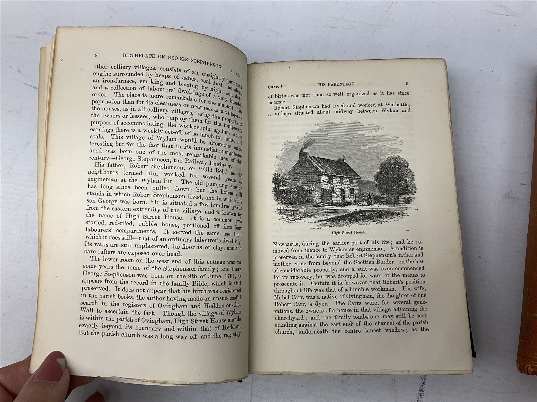 Smiles, S; 'The Story of the Life of George Stephenson' pub John Murray 1859 & Reynolds M 'Locomotive engine Driving' pub Crosby Lockwood 1880, both gilt, 2 volumes