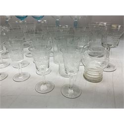 Glassware to include wine glasses, tumblers, sherry glasses etc, many pieces in Lady Hamilton pattern, in one box 