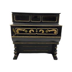 Luis Casali - Late 19th century Spanish barrel organ in ebonised and gilded case