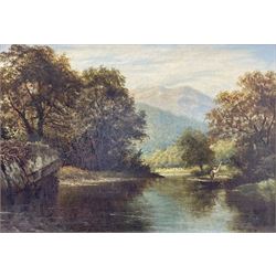 Thomas Spinks (British 1847-1927): Punting on the River, oil on canvas signed and dated 1879, partial title label verso 24cm x 34cm