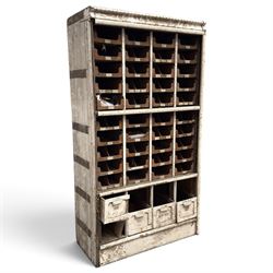 F Pollard & Co - late 19th century rustic haberdashery shop cabinet, fitted with an assort...