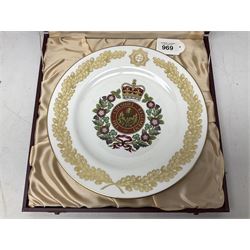 Five Spode Mulberry Hall limited edition Regimental commemorative plates - Argyll & Sutherland Highlanders No.9/500; Cheshire Regiment No.352/500; Kings Own Scottish Borderers No.113/500; Black Watch Royal Highland Regiment No.331/500; and Royal Welch Fusiliers No.309/500; all boxed with certificates (5)