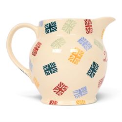Emma Bridgewater teapot, in the Giffords Circus 2000-2020 Anniversary pattern and Collectors Club jug of year 2008, teapot H22cm 