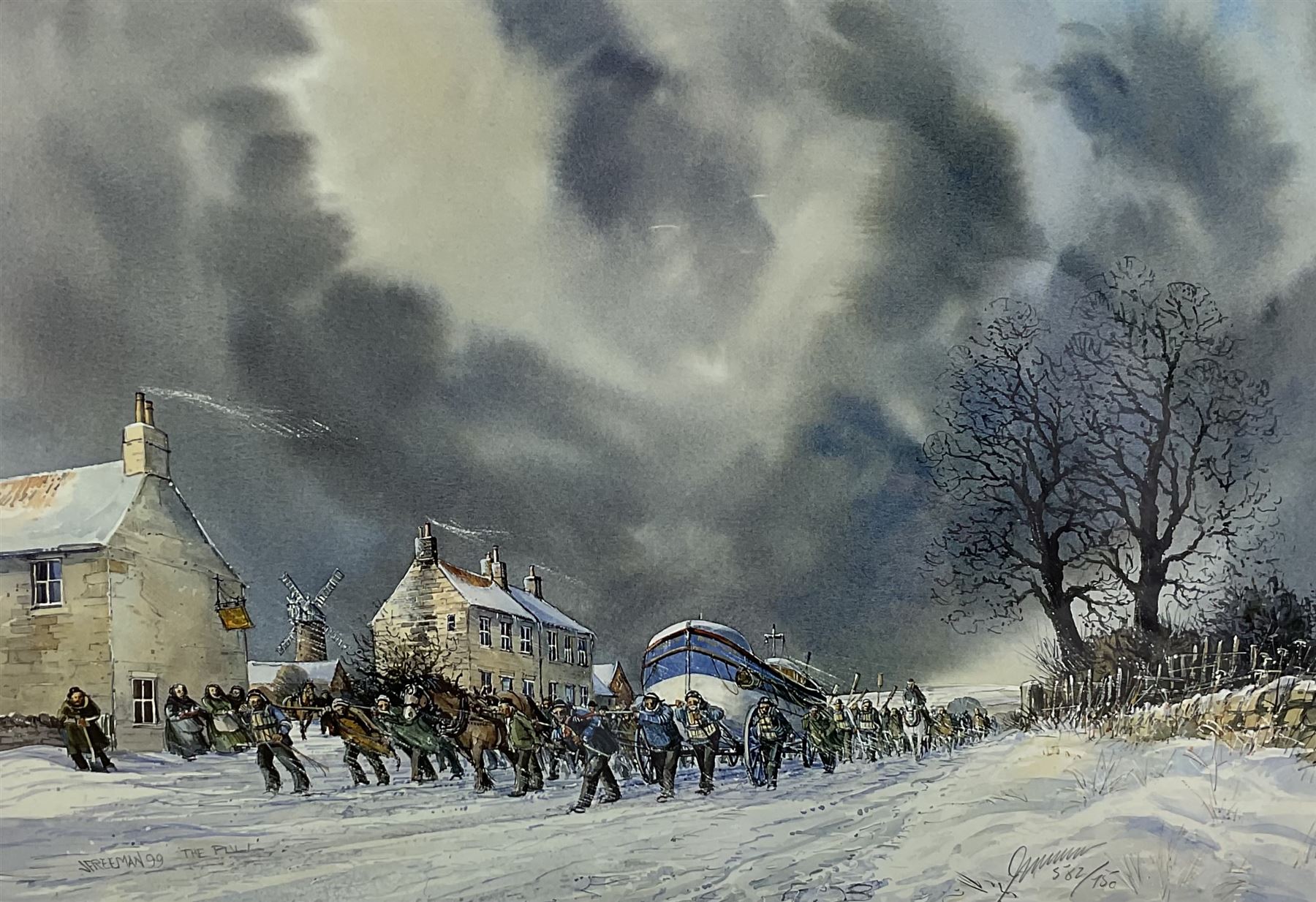 John Freeman (British 1942-): Yorkshire Moors Landscapes, two watercolours signed and dated '83 together with a signed print after the artist max 27cm x 28cm (3)