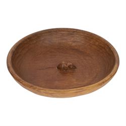 Mouseman - tooled oak fruit bowl,  carved with mouse signature, by the workshop of Robert Thompson, Kilburn, D30cm