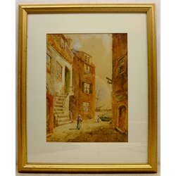  Edward Nevil (British fl.1880-1900): A Whitby Yard, watercolour signed 36cm x 27cm  