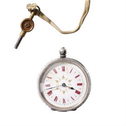 Gold mounted cameo pendant on rope twist chain necklace, both 9ct, early 20th century silver Albertina / bracelet and pocket watch