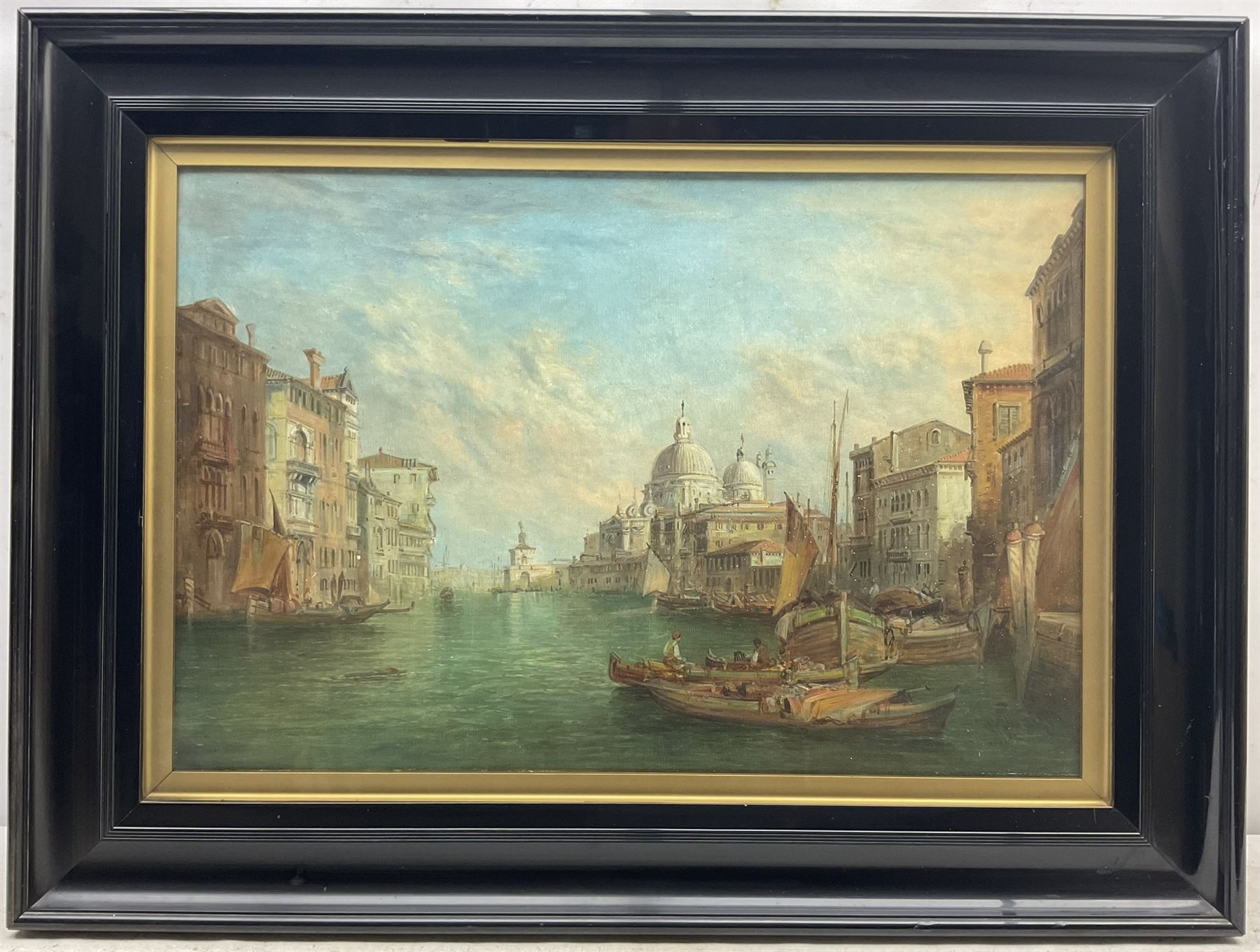 Alfred Pollentine (British 1836-1890): 'The Grand Canal' and 'Santa Maria della Salute' Venice, pair oils on canvas signed, titled verso 40cm x 60cm (2)