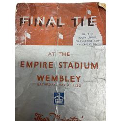 Rugby League Challenge Cup Competition programme May 4th 1935, Final Tie Huddersfield V Castleford at the Empire Stadium Wembley 