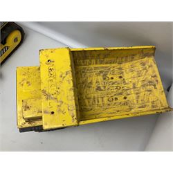 Tonka - five large scale pressed steel vehicles comprising Cement Mixer, Mobile Crane, Bulldozer and two Dumper Trucks (5)