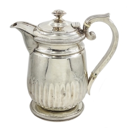  George III silver lidded jug, makers mark rubbed London 1814, approx 22.7oz  