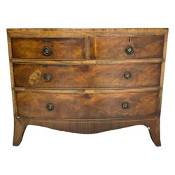 Early 19th century inlaid mahogany chest, fitted with two short and two long drawers