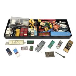 Quantity of unboxed and playworn die-cast models by Dinky, Corgi etc including Chipperfields Circus, emergency vehicles, cars, commercial vehicles etc; and a boxed Nacoral Lamborghini