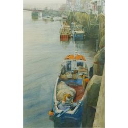 Alistair Butt RSMA (British 1963-): 'The Fishing Trip Whitby', watercolour signed, titled on label verso 51cm x 33cm
