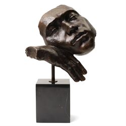 After Salvador Dali (Spanish 1904-1989): Dreams, bronze figure with head resting on hand, ...