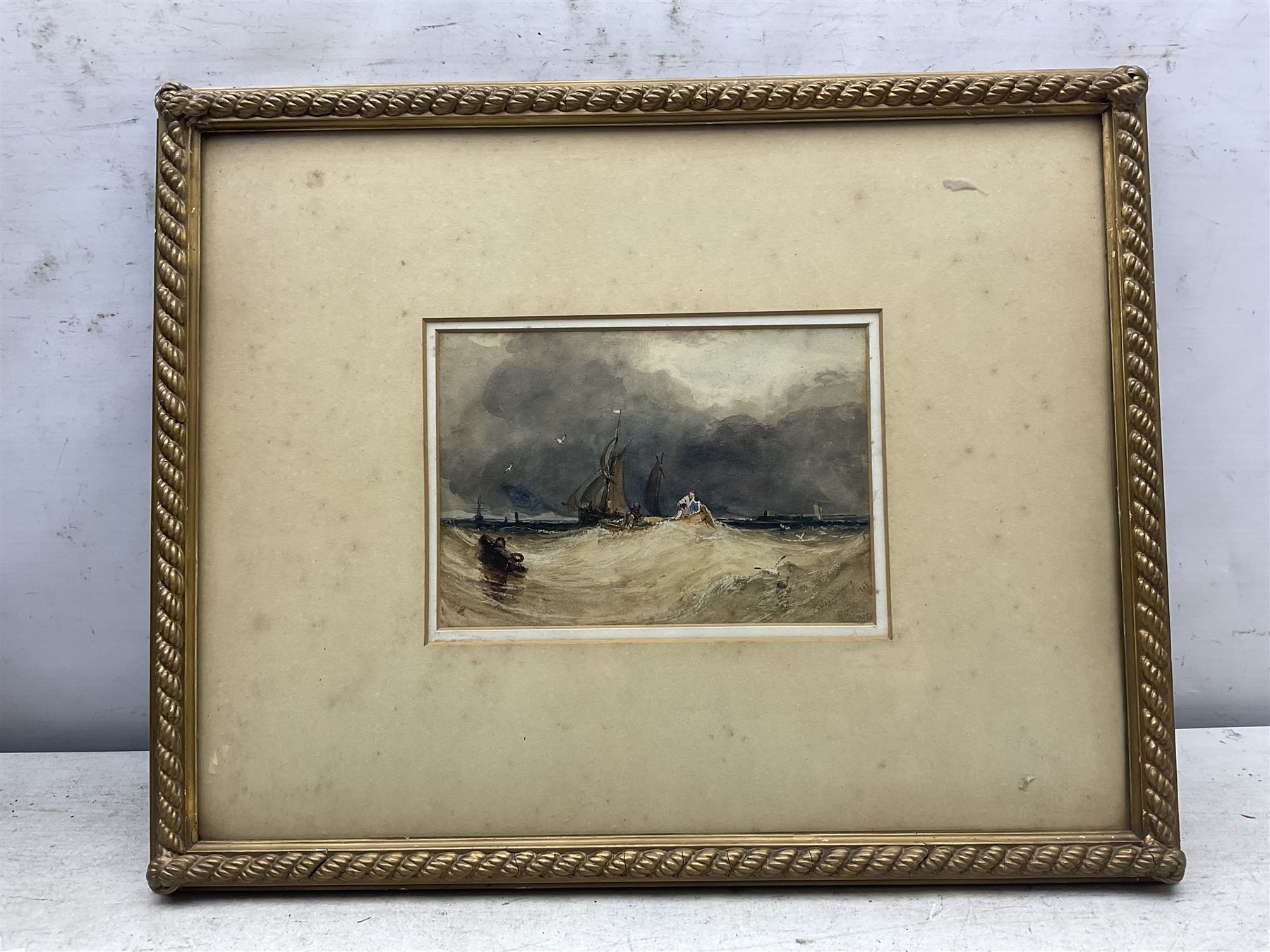 Anthony Vandyke Copley Fielding (British 1787-1855): Shipping in Rough Seas, watercolour heightened with white signed and dated 1806, 15cm x 22cm 