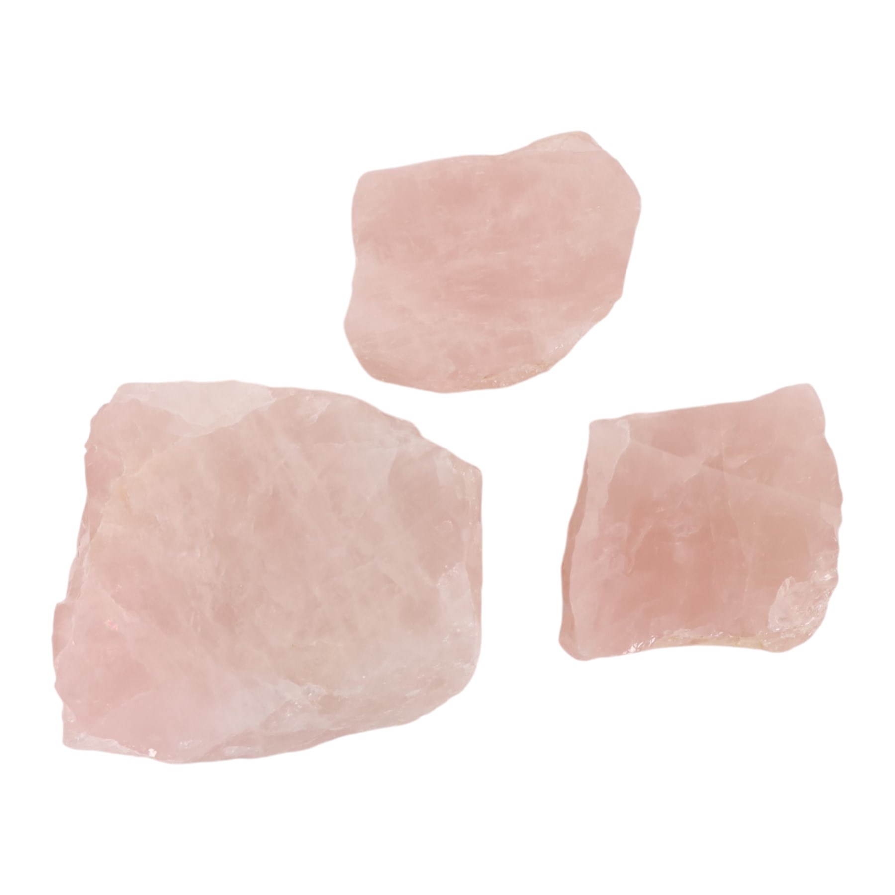Collection of twelve rose and white quartz 