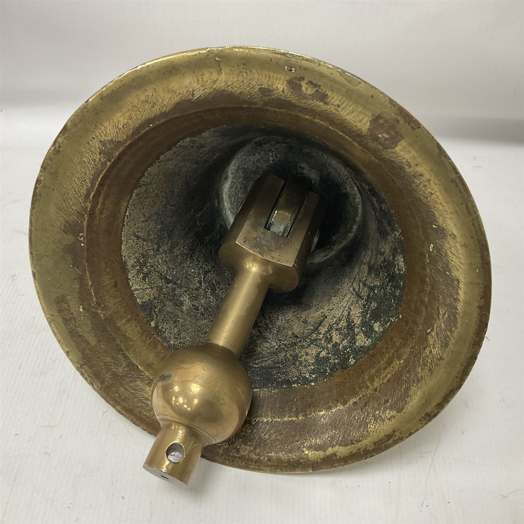 Early 20th century brass ship's bell, inscribed 'Saint George 1900 Liverpool', H40cm