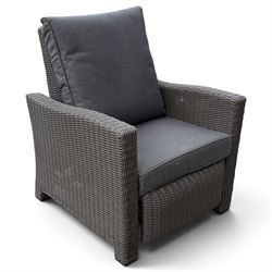 Kettler - Palma rattan garden reclining lounger chair, of high-back and square form with r...