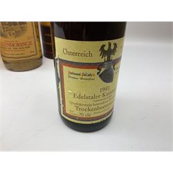Mixed alcohol to include Glenmorangie 10 years old single Scotch whisky, Cardhu 12 year old Malt whisky, Ferdinand Pieroth 1949 Gau-Odernheimer Petersberg Beerenauslese, etc various contents and proofs