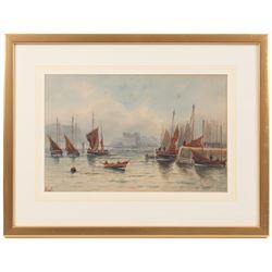 John Wynne Williams (British fl.1900-1920): Whitehead Hill and St Marys Steps, pair watercolours signed 24cm x 15cm; Austen Smith (British Early 20th Century): View towards Scarborough Castle, watercolour signed and dated 1913, 10.5cm x 17.5cm; A Smith (British Early 20th Century): Scarborough Harbour Scenes, pair watercolours signed 22cm x 34.5cm (5)