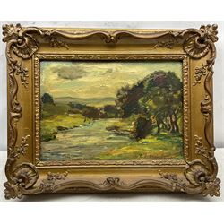 Reginald Grange Brundrit RA ROI (British 1883-1960): The River Wharfe, oil on panel signed 24cm x 35cm